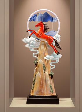 入户玄关大号流沙画假WXH马上摆件装客厅办公山室马乔到成功竖高