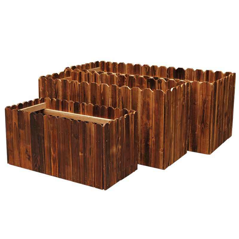 碳化木花箱花盆长方形阳台种菜种植箱桶户外露台组合花槽,淘宝优惠券,粉丝福利购,淘宝优惠卷