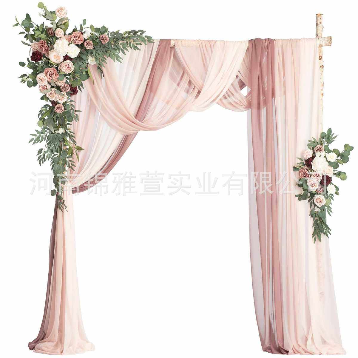 人造拱门五件套帷幔纱幔雪纺仿真花婚礼派对装饰厂家供货,淘宝优惠券,粉丝福利购,淘宝优惠卷