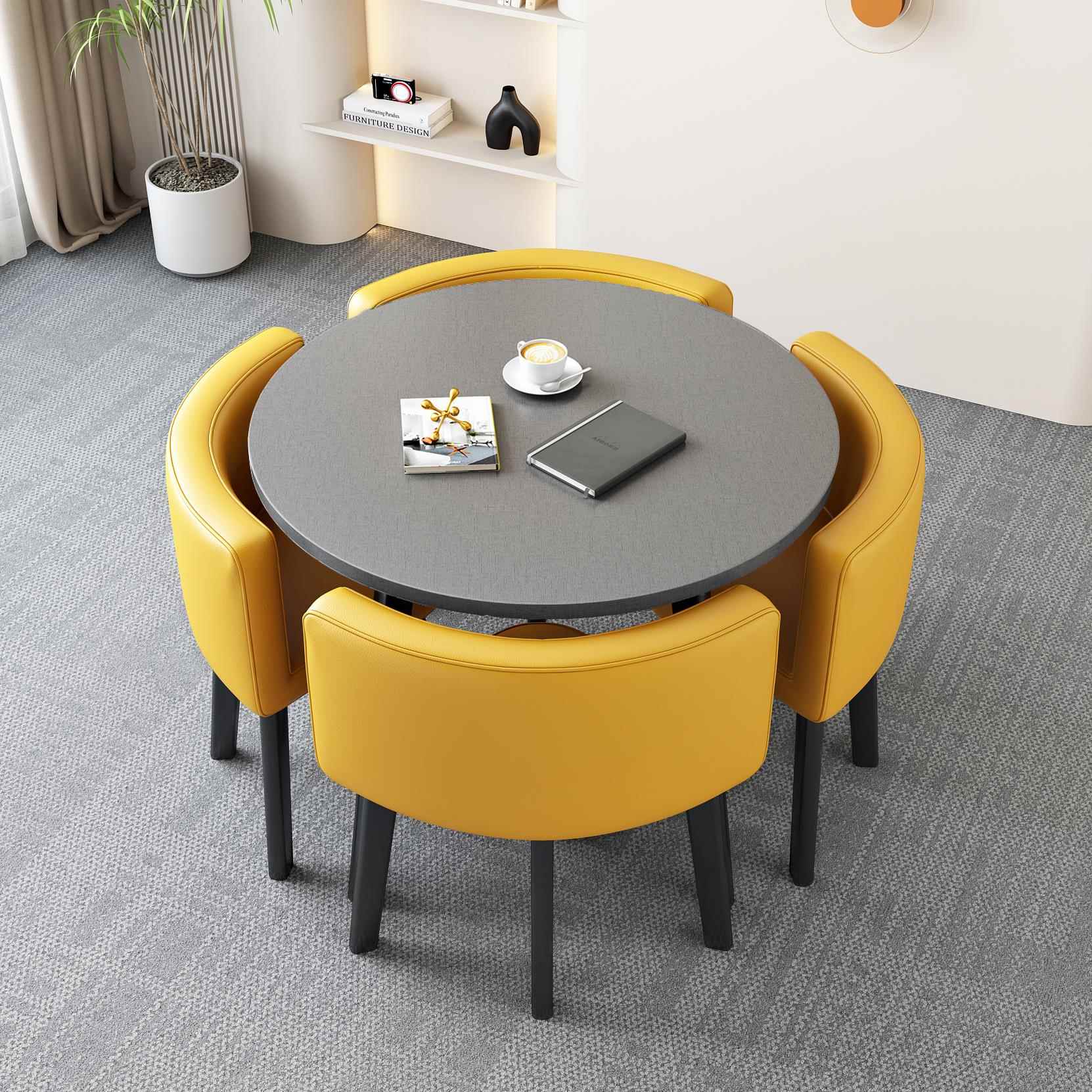 Simple negotiation table and chair combination shop store reception table and chair set leisure reception milk tea small round table
