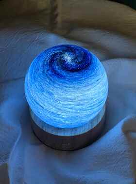 左耳说桌面星空玻璃灯装饰品，可充电水晶球，男生卧室氛围礼品