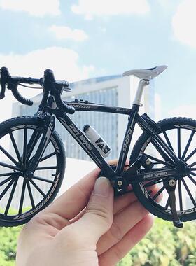 合金山地单车模型公路自行车蛋糕摆件汽车桌面办公室装饰创意礼物