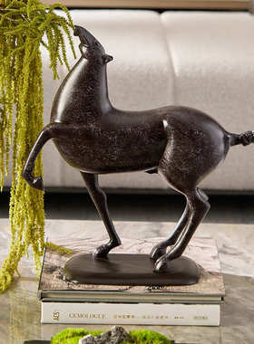 新中式酒店会所大堂休息区茶几托盘陶瓷溜金色方壶茶具道具装饰品