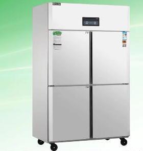 友田商用不锈钢四门冰柜双机双温冰柜冷藏冷冻冰柜立式厨房