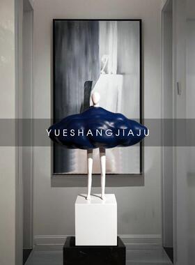 云朵人落雕塑艺酒店堂大售楼处客厅大型装置0445术橱窗人物地装饰