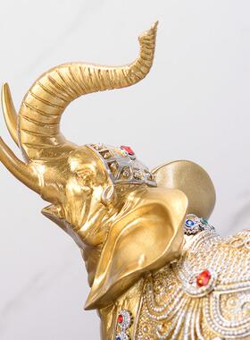 大象摆饰玄关客厅酒柜电视柜博古架轻奢高档乔迁家居软装饰品礼物