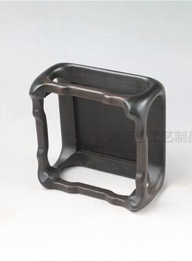 红木摆件微型盆景花瓶古玩玉石中式小方几茶壶底座木托实木紫光檀
