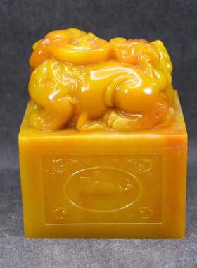 玉石貔貅印章寿山石芙蓉石工艺品奇石原石石雕居家办公乔迁送礼