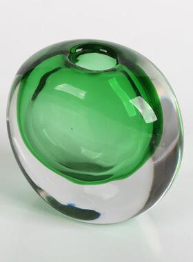 设计师玻璃花瓶摆件创意多彩色客厅插花花器现代轻奢玄关桌面饰品