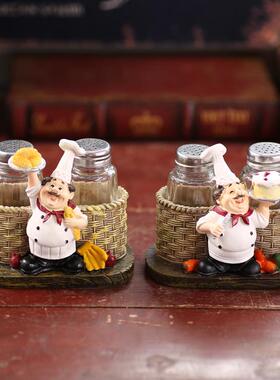 直销新款美式乡村复古创意厨师调味罐餐厅酒吧咖啡馆时尚家居装饰