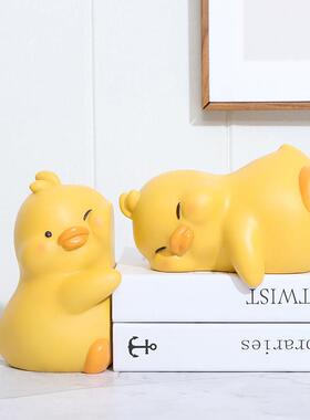 治愈系可爱贴贴鸭书挡书立架摆件家居客厅电视柜书房办公室桌面装