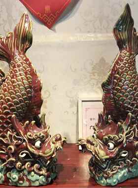 石湾陶瓷独占鳌鱼头礼精品摆件岭南文创旅游手信风水摆设仿真鳌鱼