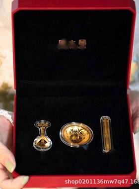 周家金筷三件套勺子结婚摆件满月婴一聚福三宝饰周岁宝宝儿见面礼