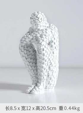 现代简约意式创意马赛克人摆件样板房客厅办公室书柜桌面软装饰品