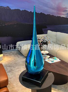 玻璃钢水滴几何雕塑创意软装饰品摆件商场酒店会所售楼处过道装置