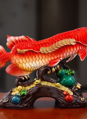 中式龙MT18811鱼厅摆件客装琉饰品水璃工艺金品创意摆设店铺开张