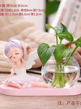 正品创意件花瓶厅插客花小摆水植物器培皿玻璃水养花器办公桌面装