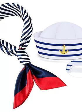 Nautical Hat Set 蓝白条纹水手海军帽角色扮演套装