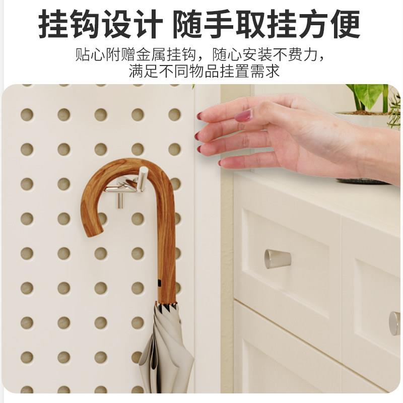 Entrance entrance hole board storage rack stainless steel punched wall storage multi-functional hanging board decoration home display
