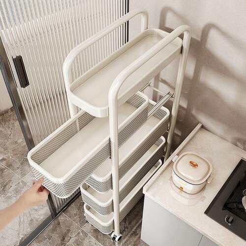 夹门缝置架厨房后冰隙箱侧面极小推车窄缝抽拉篮缝收纳柜卫生间小 - 图2