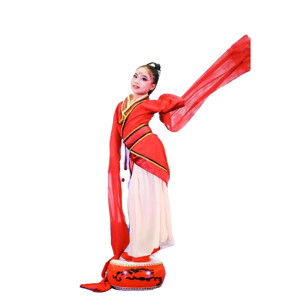 高档儿童水袖舞蹈少儿汉唐演出服佣梦舞蹈服楚鼓舞声声表服演服 - 图1