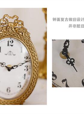 高级感法式复古座钟摆件客厅台式钟表台钟装饰桌面时钟石英钟轻奢