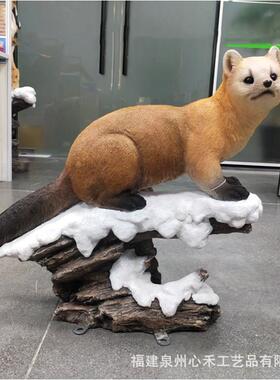 仿真动物幼儿园绿地公园办公室别墅庭院装饰品摆件老鹰狐狸猫头鹰