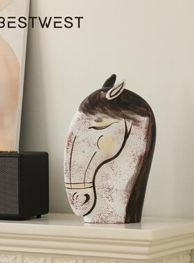 礼马头摆桌面装饰客厅玄件关家居居好YH25-01Y物乔迁新开业物电视