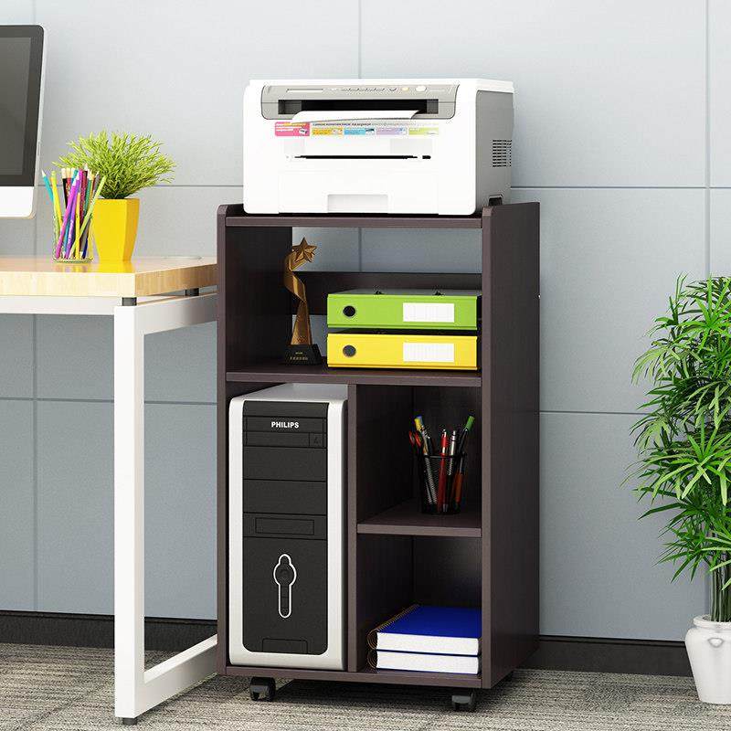 可移动打印机架简约主机柜多层办公室置物架桌边文件收纳架带门,淘宝优惠券,粉丝福利购,淘宝优惠卷
