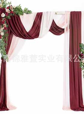 拱门仿真花五件套帷幔纱幔人造花婚礼装饰背景户外厂家供货