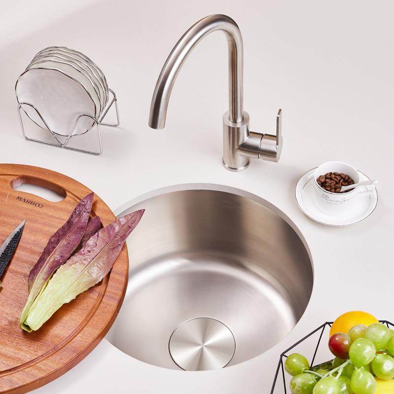 迈锐博圆形不锈钢水槽吧台圆盆洗菜盆水池304单槽台下盆M1415,淘宝优惠券,粉丝福利购,淘宝优惠卷