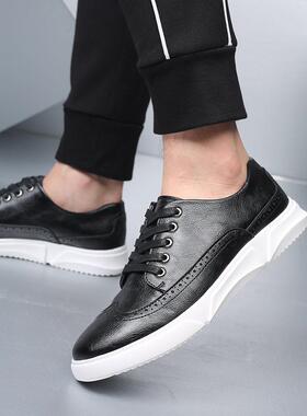 Plus size men leisure leather shoes sneakers大尺码男板鞋 46