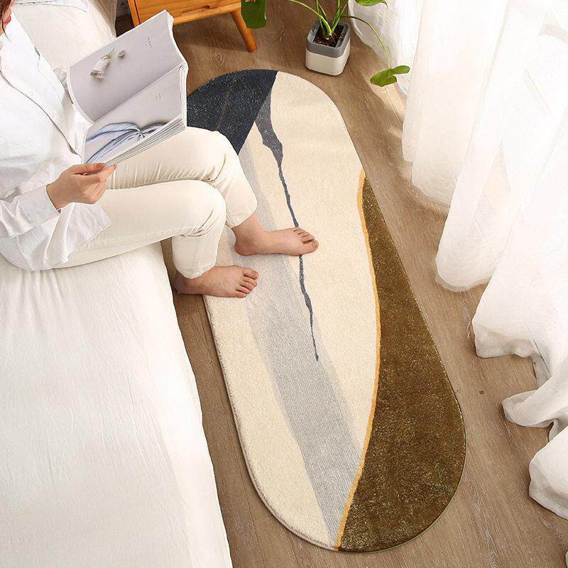 In style oval carpet bedroom girl long bedside blanket princess room decoration bedside blanket filled floor mat