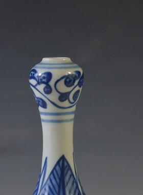 景德镇覆古瓷器手工手绘青花缠枝莲纹袖珍小花瓶 家居饰品摆饰122