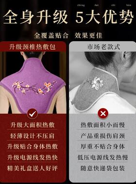 肩颈海盐热敷包盐袋理疗袋电加热艾草艾灸颈椎部肩膀疏通神器披肩