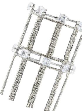 高级简约镶钻开口手镯女士爆款满钻流苏手环跨境手饰饰品Bracelet