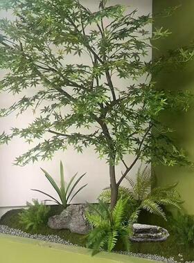 玻璃钢青苔彷真石微景观假石头舞台道具园艺庭院空心苔藓假山摆件