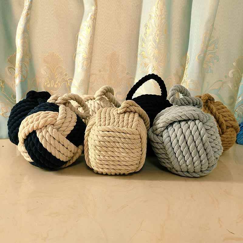 地中海圆方形挡风门挡门阻防撞球创意饭厅酒吧装饰家用棉麻球门挡 - 图1