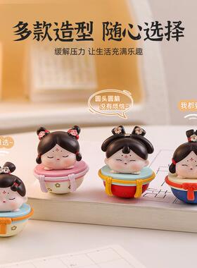 西安文创纪念品仕女不倒翁小摆件办公室装饰女生礼物创意可爱古风