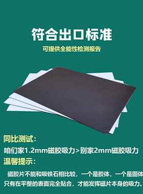 A4磁性橡胶软磁贴 diy冰箱贴强力广告背胶磁片条磁吸教具标识车贴