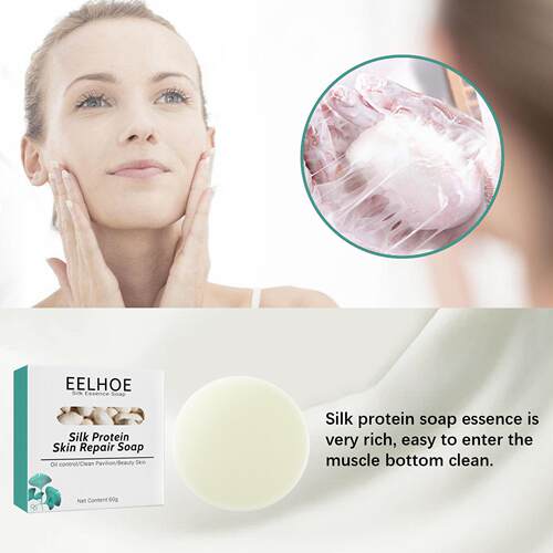 EELHOE Silk and Goat Milk Handmade Soap - Nourishing Skin, D - 图2