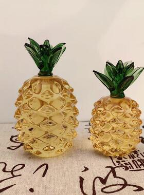 水晶水果摆件事事如意柿子南瓜镇纸摆件菠萝苹果家居装饰品