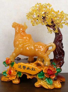 新款直销运势如虹生肖牛摆件店铺办公桌客厅书房家居装饰品乔迁开