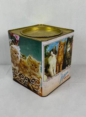 民俗老物件老式饼干桶糖果罐点心盒铁皮罐怀旧影视道具装饰摆件