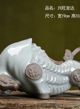牛气冲天摆件陶瓷牛招财风水客厅桌面装饰摆设创意生肖牛开业礼品