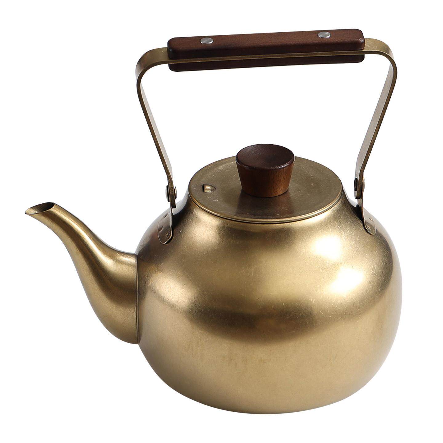 Retro stainless steel tea kettle restaurant industrial tea kettle with filter tea set golden tea kettle boiling kettle