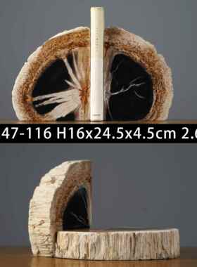 正品木化石立书柜送装饰新中品式书书房创意摆件办公室书档书靠礼