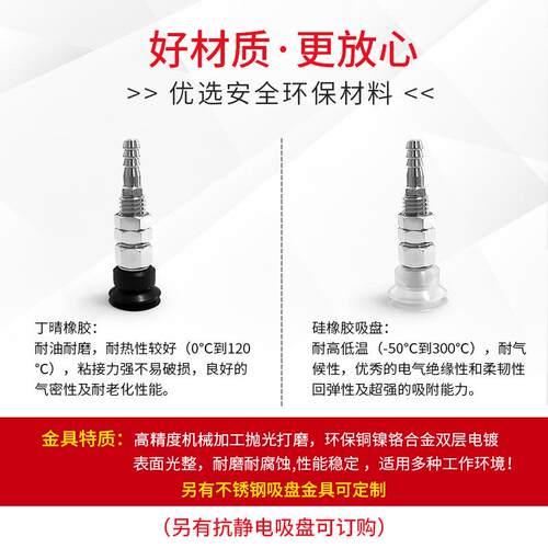 PBF-10/15-NBR/SI/SE/NE真空吸盘风琴吸嘴直立进气支架 - 图2