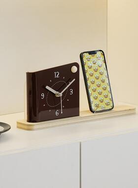 电wzoo入户玄关桌面时钟奶油风m装饰oTYOS620摆件视柜创意表摆台