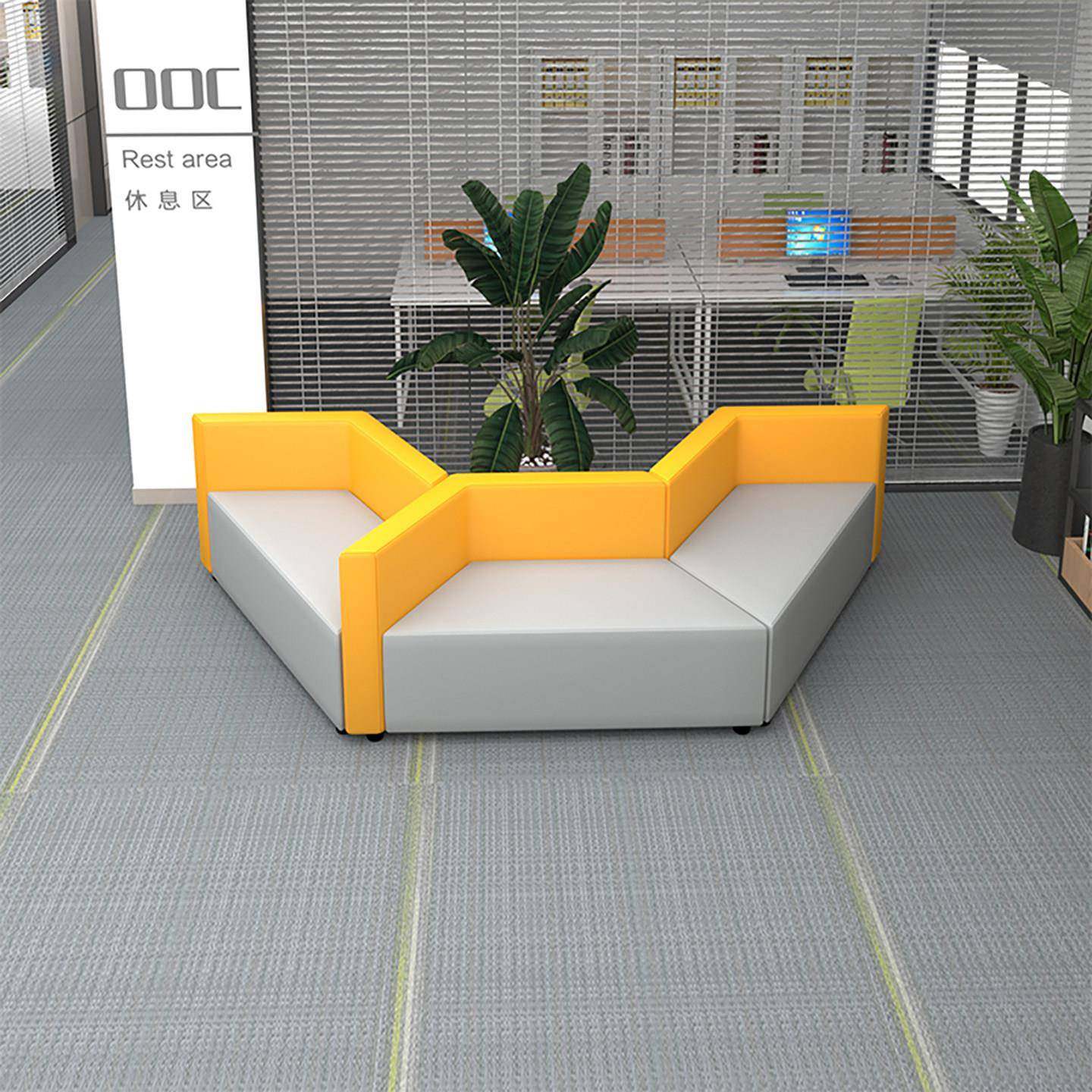 创意休闲 小户型转角办公沙发简约现代接待休息区会客培训机构卡,淘宝优惠券,粉丝福利购,淘宝优惠卷